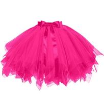 Moterų elastinis juosmuo pasijonis Pūstas tiulio sijonas Princesės baleto šokio pasijonys Apatinis sijonas Cosplay kostiumai pink