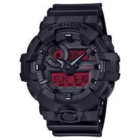 Casio Juodos Dervos Raudonas Laikrodis G-Shock Analoginis-Skaitmeninis GA-700BBR-1A juoda