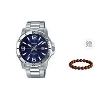 CASIO vyriškas mėlynas laikrodis MTP-VD01D-2B- Silver gray