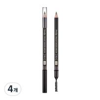 Missha Smudge Proof Wood Eyebrow Auto Pencil, Gray Brown, 4 pcs. black