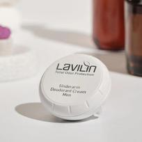 Oficialiai importuotas pažastų kvapo šalinimo dezodorantas kremas LAVILIN Under Cream 10ml Blokuoja pažastų prakaitą, kūno kvapą ir bromhidrozės kvapus gray