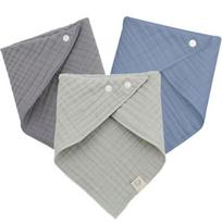 Dream Tofu Boys’ Triple Gauze Scarf Bibs 3 Piece Set, korean baby products gray