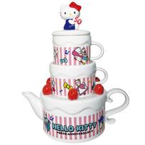 Sanrio Hello Kitty 50-mečio jubiliejaus poros arbatos rinkinys 2 torto formelės Kitty Sanrio Goods stalo įrankiai SAN4364 (žmonėms) balta