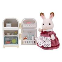 Sylvanian Family 5014 Chocolate Rabbit Mom and Refrigerator Figure 2202, 1 set, Korean popular toys gray