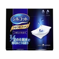 UNICHARM SILCOT SPONGE TOUCH medvilniniai pūstukai, 40 vnt blue
