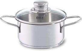 Fissler puodas su dviem rankenomis Snacky troškintuvas sidabrinis 14 cm su stikliniu dangčiu nerūdijančio plieno karščiui atsparus tinkamas indukcijai japoniškas [autorizuotas produktas] gray