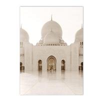 Islamo sienos Meno paveikslai Mečetė Bažnyčios pastatas Plakatai Arabų kaligrafija Drobė Tapyba Pampos Žolė Musulmonų namų dekoras 50x80cm No Framed beige