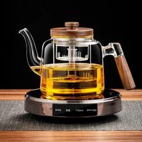 Electric Ceramic Stove & 1.3L Glass Teapot Set brown
