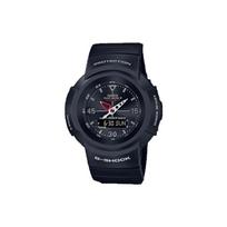 Casio G-Shock Aukščiausios klasės madingas juodas laikrodis Apvalus ciferblatas Pasaulio laikas Kvarcinis mechanizmas Dervos dirželis Vyriški laikrodžiai AWG-M520-1AJF Black Dial black