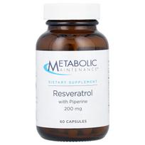 Medžiagų apykaitos palaikymas, resveratrolis, piperinas, 200 mg, 60 kapsulių