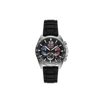 SEIKO three-eye chronograph movement waterproof Quartz resin strap men's watch black dial SSB347P1 juoda