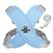 The Ompet X type dog chest strap harness leash set, Sky white