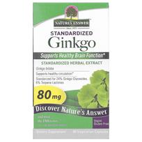 Nature's Answer, Standardized Ginkgo Biloba, 80 mg, 60 Veggie Capsules