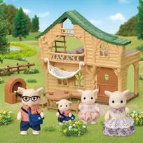 [toytron] Sylvanian Families 5451 Lakeside Cabin & 5622 Goat Family Bundle beige