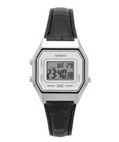 Casio Vintage Skaitmeninis Odinis Dirželis Kvarcinis LA680WEL-1 Unisex Laikrodis sidabras