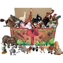 „Schleich“ gyvūnų figūrėlės, 20 dalių rinkinių asortimentas „Laukinės gamtos fermos PASAULIS“ „schleich“ lobių dėžutė, gimtadienis, dovana (Pikichemo originalas) (Nuotykis) beige
