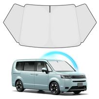 CARTIST Sunshade for Honda Stepwgn Sunset Sunline Front Sunshade UV for Car Custom Interior Car Supplies Easy Includes Steering Wheel Cover Storage white