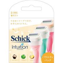 sic japan Cic. INTUITION įvairių skonių pakuotė, 3 keičiami peiliukai Keičiami peiliukai moterims Moteriški skustuvai Keičiant peiliuką, būkite atsargūs, kad nepakliūtumėte į