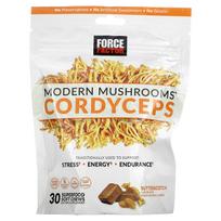 Modernūs Grybai™ Cordyceps Militaris Karamelės Skonio 300mg Supermaisto Minkšti Kramtomieji Saldainiai 30 Vienetų