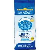 Wako-do Oral Plus Oral Care Wetties Refill 100 sheets Wet Tissue Wet Tissue 1 set