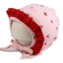 Monsieur girls' red frill bonnet, 48cm, pink, Popular baby clothes in Korea red