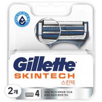 Gillette Skintech manual razor blades, 4 packs, 2 pieces ,Korean razor blade white