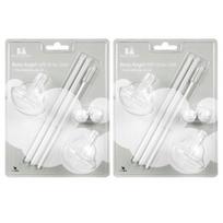 Bus Angel baby bottle straw cup replacement refill straw + cleaning brush set, 2 sets white