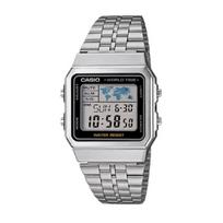 Atnaujintas Casio žadintuvas Pasaulio laikas Skaitmeninis A500WA-1DF Vyriškas laikrodis gray