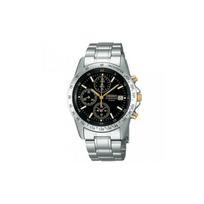SEIKO 100 meters waterproof, date display, Quartz, Steel Strap, , men's watch, black dial SBTQ043