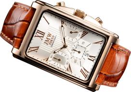 Square Silver Rose Square Rectangular Limited Seiko Quartz Leather Genuine Day Present to 300 Pieces JMW TOKYOMen's Watch, & Gold, Chronograph, black