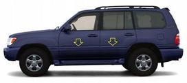 Toyota Land Cruiser 1998-02 - Chromuotos juostelės, chromuotos šoninės durelės