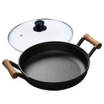 Wutuo Non-Coated Cast Iron Frying Pan black
