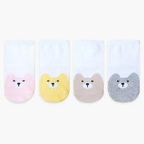Hobby Baby Club Kūdikio Meškiuko Gomi Kojinių Rinkinys iš 4, korėjietiški kūdikių produktai beige