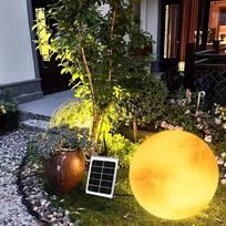 UOSU Solar Powered Moon Ball Garden Light yellow