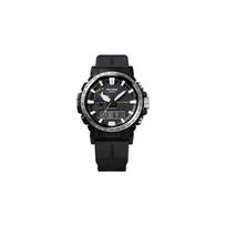 Casio PRO TREK Series-Disc Dual Display Classic Outdoor Power Mountaineering Luminous Multi-Function Solar Movement Resin Strap Japanese PRW-61-1APR juoda