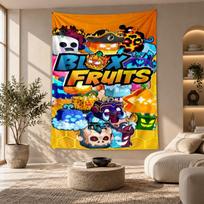 Decorative Tapestry,Blox Fruits Printed Wall Art, Lightweight Wall Hanging For Bedroom Background 100cmx150cm blue