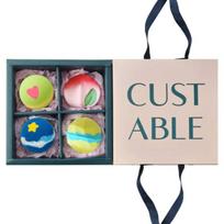 Gift set of 4 customizable bath bombs, foam bath bombs gray