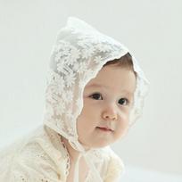 Woojuai Toddler Rosley Lace Bonnet, korean baby products white