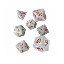 Q Workshop Classic RPG Dice Pearl & Red Set of 7
