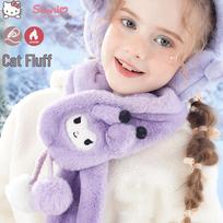 Hello Kitty & Kuromi Girls' Winter Plush Neck Warmer Scarf 3+ Years white