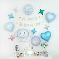 GAM Kuromi Cinnamoroll My Melody Sanrio Gimtadienio vakarėlio gimtadienio vakarėlio balionų vakarėlio reikmenų rinkinys, 1 rinkinys, B Cinnamoroll folijos balionų rinkinys Korėjiečių populiarūs žaislai white