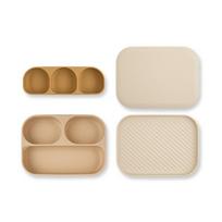 Babys Mamma Zone All-in-One Suction Plate Set, Beige, Suction Plate + Grill Plate Combined Lid + 3-hole Divider, 1 Set, Popular Korean parenting items beige