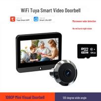 Tuya Smart WiFi Elektroninis Akutės Durų Skambutis: Belaidė grafiti kamera su nuotolinio valdymo pultu.
