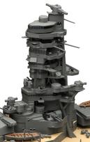 Laivo modelių serija Buvęs Japonijos karinio jūrų laivyno mūšio laivas Yamashiro plastikinis modelis 1/350 Nr.7 EX-1 (Tiltas) gray