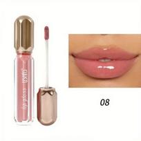 6 Colors Mirror Pearl Lip Gloss Waterproof Long Lasting Moisturizing Lipstick Shine Glitter Women Makeup Cosmetics, 1 Piece brown