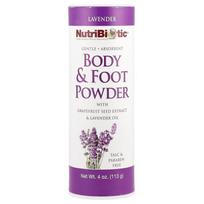 NutriBiotic Body with Grapefruit Seed Extract and Lavender Oil _ Foot Powder Lavender 113g, 1 piece, 113g white