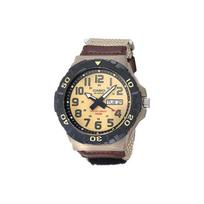 Casio Standard Series Pointer Luminous Quartz Movement Nylon Strap Watch Men watches Yellow MRW-210HB-5BVCF Random Watch Box beige