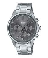 Casio Standartinis analoginis chronografas nerūdijančio plieno pilkas kvarcinis ciferblatas MTP-E515D-8AV vyriškas laikrodis pilka