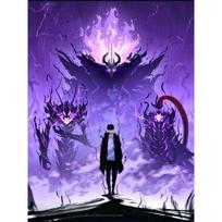 Solo Leveling Anime Visas apvalus grąžtas Deimantinė tapyba Menas Sung Jinwoo Skruzdėlių Karalius Mozaika Rankų darbas Namų dekoras Be rėmo Round 20x30cm purple