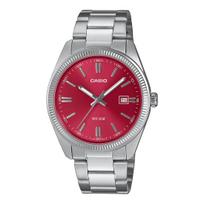 Casio MTP-1302PD-4AVEF Red Dial Men Watch sidabras